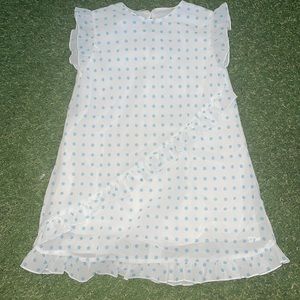 Dior Blue Polka Dot Chiffon Dress